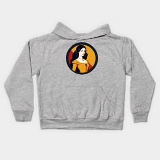 Renaissance Woman in a Yellow Dress Kids Hoodie